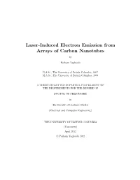 Laser-Induced Electron Emission from Arrays of Carbon Nanotubes