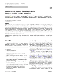 Mobility Patterns in Inland Southwestern Sweden During the Neolithic and Early Bronze Age