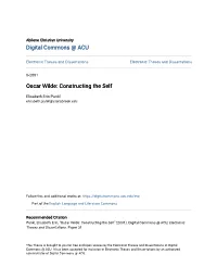 Oscar Wilde: Constructing the Self