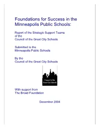 Foundations for Success in the Minneapolis Public Schools