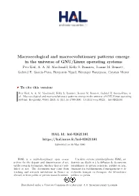 Macroecological and Macroevolutionary Patterns Emerge in the Universe of GNU/Linux Operating Systems Petr Keil, A