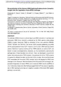 Reconstitution of the Human Trna Splicing Endonuclease Complex: Insight Into the Regulation of Pre-Trna Cleavage