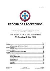 Record of Proceedings