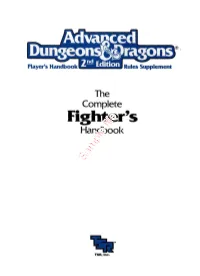 The Complete Fighter,S Handbook