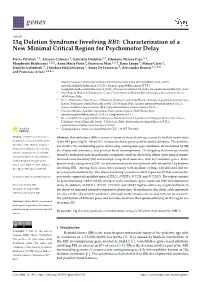 13Q Deletion Syndrome Involving RB1: Characterization of a New Minimal Critical Region for Psychomotor Delay