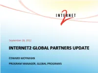 Internet2: Global Partners Update