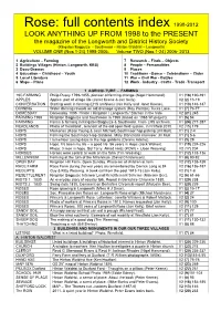 Rose: Full Contents Index 1998-2012
