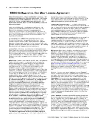 TIBCO Software Inc. End User License Agreement