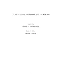 1 Culture, Dialectics, and Reasoning About