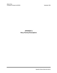 APPENDIX a Navy Activity Descriptions