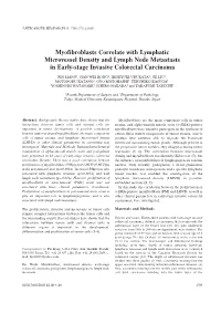 Myofibroblasts Correlate with Lymphatic Microvessel Density and Lymph Node Metastasis in Early-Stage Invasive Colorectal Carcinoma