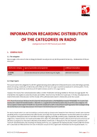 Radio Information Regarding Radio Distribution