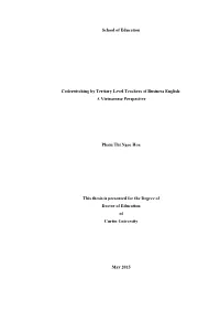 School of Education Codeswitching by Tertiary Level Teachers of Business English