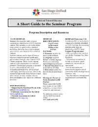 A Short Guide to the Seminar Program