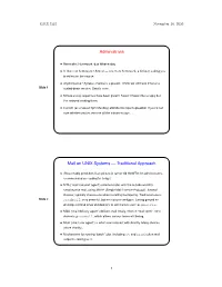 Administrivia Mail on UNIX Systems — Traditional Approach