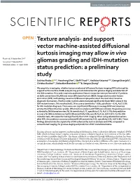 And Support Vector Machine-Assisted Diffusional Kurtosis Imaging