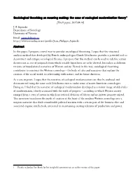 Ecological Modernization Theory 1 [Draft Paper, 2017-08-14] J