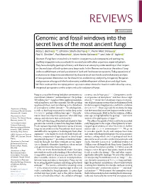 Genomic and Fossil Windows Into the Secret Lives of the Most Ancient Fungi