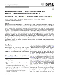 Recombination Contributes to Population Diversification in The
