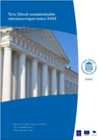 Report on Descriptive Analysis of Finland Part of EVAPREM Project RAKE, University of Tartu