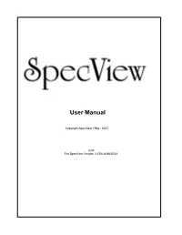 Specview User Manual Rev 3.04 for Version