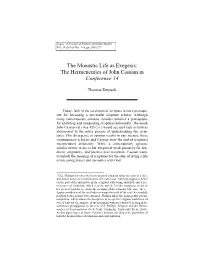 The Hermeneutics of John Cassian in Conference 14