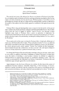 823 INTRODUCTION Special Issue Coordinator This Special Torts Issue
