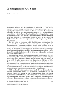 A Bibliography of R. C. Gupta
