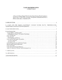 CASTE DISCRIMINATION: a Global Concern