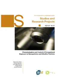 Characterization and Control of Occupational Exposure to Nanoparticles and Ultrafine Particles