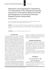 Description and Biogeographic Implications of a New Species of The