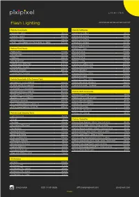 Flash Lighting All Prices Are Per Day and Exclude VAT