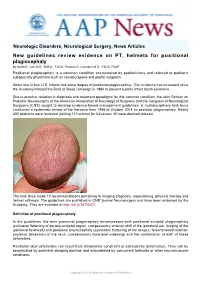 New Guidelines Review Evidence on PT, Helmets for Positional Plagiocephaly by Sandi K
