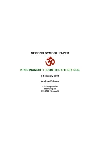 Second Symbol Paper Krishnamurti from The