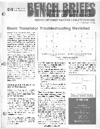 Tics of Transistors the Emitter Is Not Quite As Posi- Tive, and the Collector Is Far More %