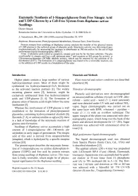 Enzymatic Synthesis of 1-Sinapoylglucose from Free