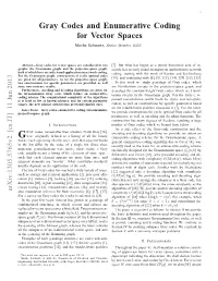 Gray Codes and Enumerative Coding for Vector Spaces
