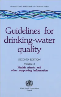 Guidelines for Drinking -Vvater Quality