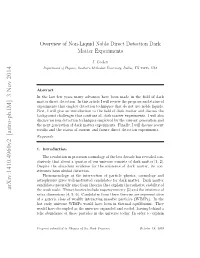 Overview of Non-Liquid Noble Direct Detection Dark Matter Experiments