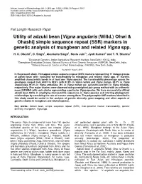 Utility of Adzuki Bean [Vigna Angularis (Willd.) Ohwi & Ohashi]