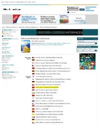 Advanced Materials Interfaces - Editorial Board - Wiley Online Library