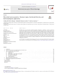 Microbial Mat Ecosystems: Structure Types, Functional Diversity, and Biotechnological Application