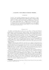 ANALYTIC NON-ABELIAN HODGE THEORY Introduction in [Sim5]