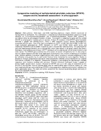 Comparative Modeling of Methylentetrahydrofolate Reductase (MTHFR) Enzyme and Its Mutational Assessment: in Silico Approach