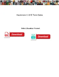 Hazlemere C of E Term Dates