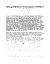 Inventory of Habitat Modifications to Sandy Oceanfront Beaches in the U.S