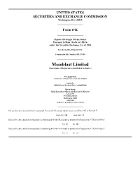 Mesoblast Limited (Exact Name of Registrant As Specified in Its Charter)