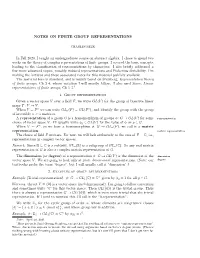 NOTES on FINITE GROUP REPRESENTATIONS in Fall 2020, I