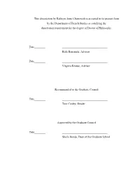 This Dissertation by Kathryn Anne Chenoweth Is Accepted in Its