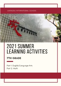 2021 Summer Learning Activities